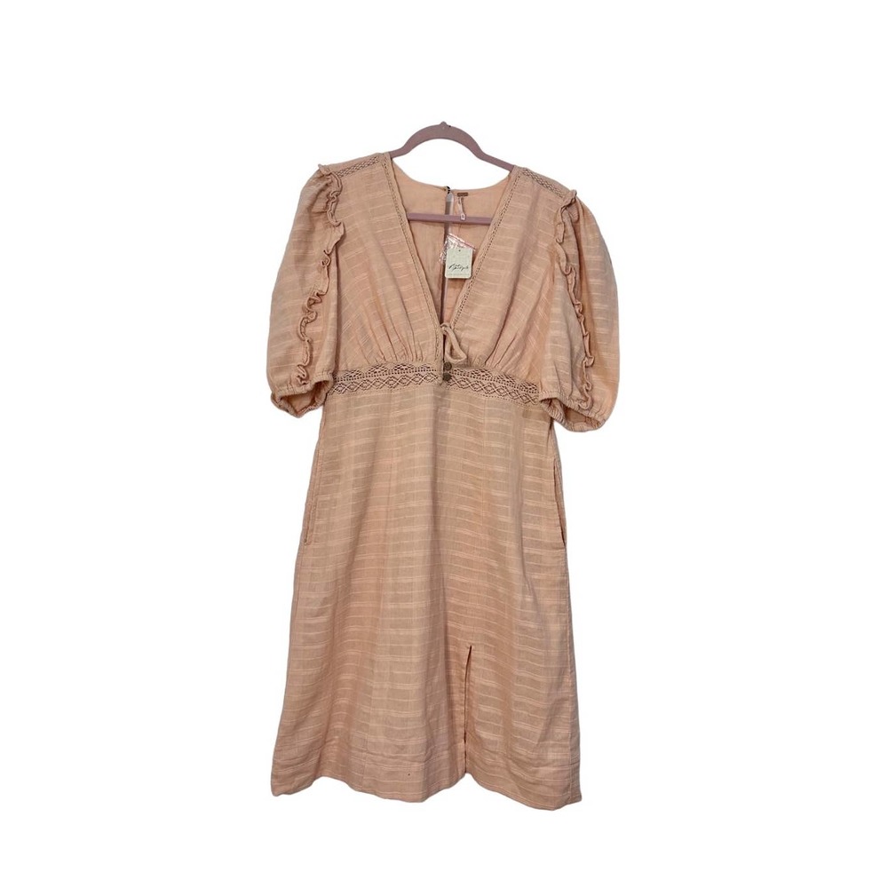 Free People Slow Pace Midi Size Medium Brand New Peach‎ Pink Salmon - Picture 5 of 12